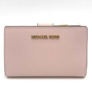 Michael Kors Medium Bifold Zip Chain Wallet Powder Blush